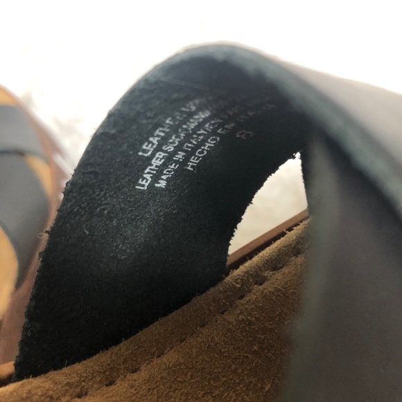 Seychelles Leather Wedges Criss Cross Black Tan 8 - Picture 11 of 11